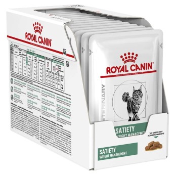 ROYAL CANIN VETERINARY DIET SATIETY WEIGHT MANAGEMENT ADULT CAT THIN SLICES IN GRAVY POUCH 12x85gr