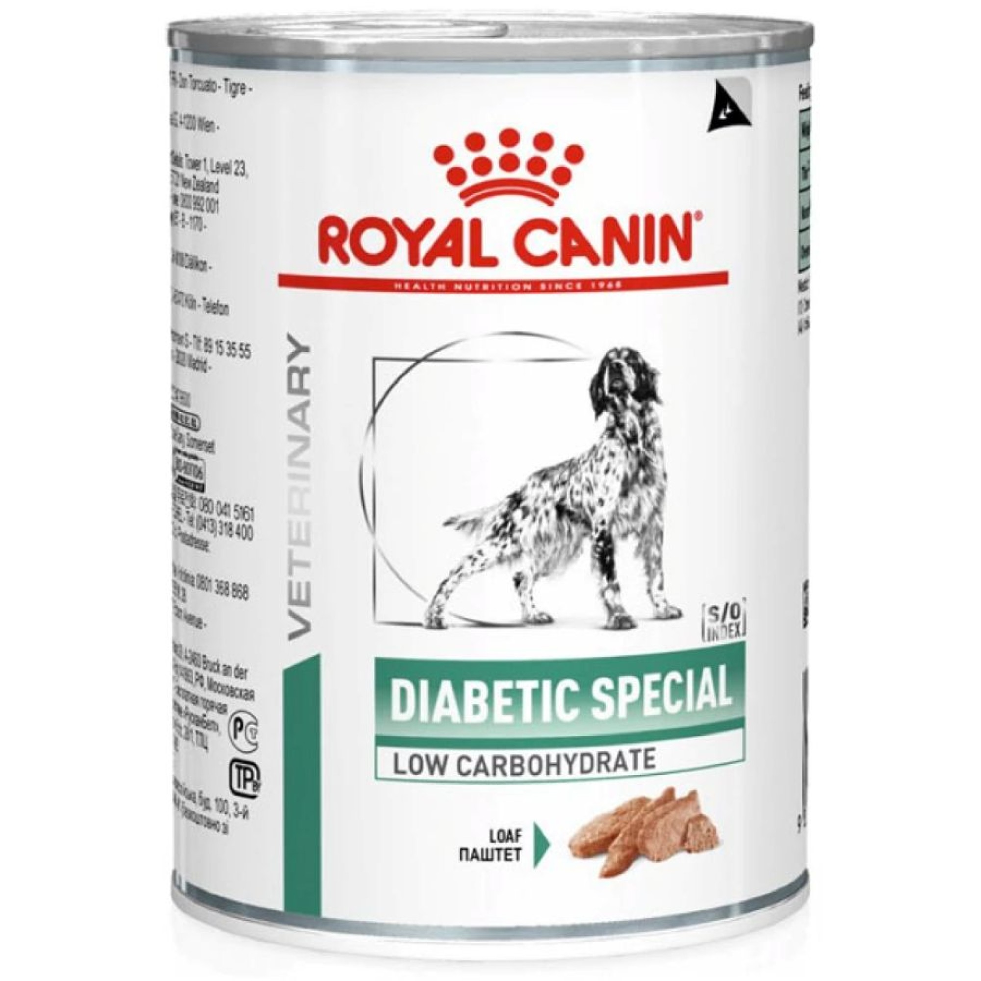 ROYAL CANIN VETRINARY DIET DIABETIC SPECIAL LOW CARBOHYDRATE ADULT DOG LOAF CAN 410GR