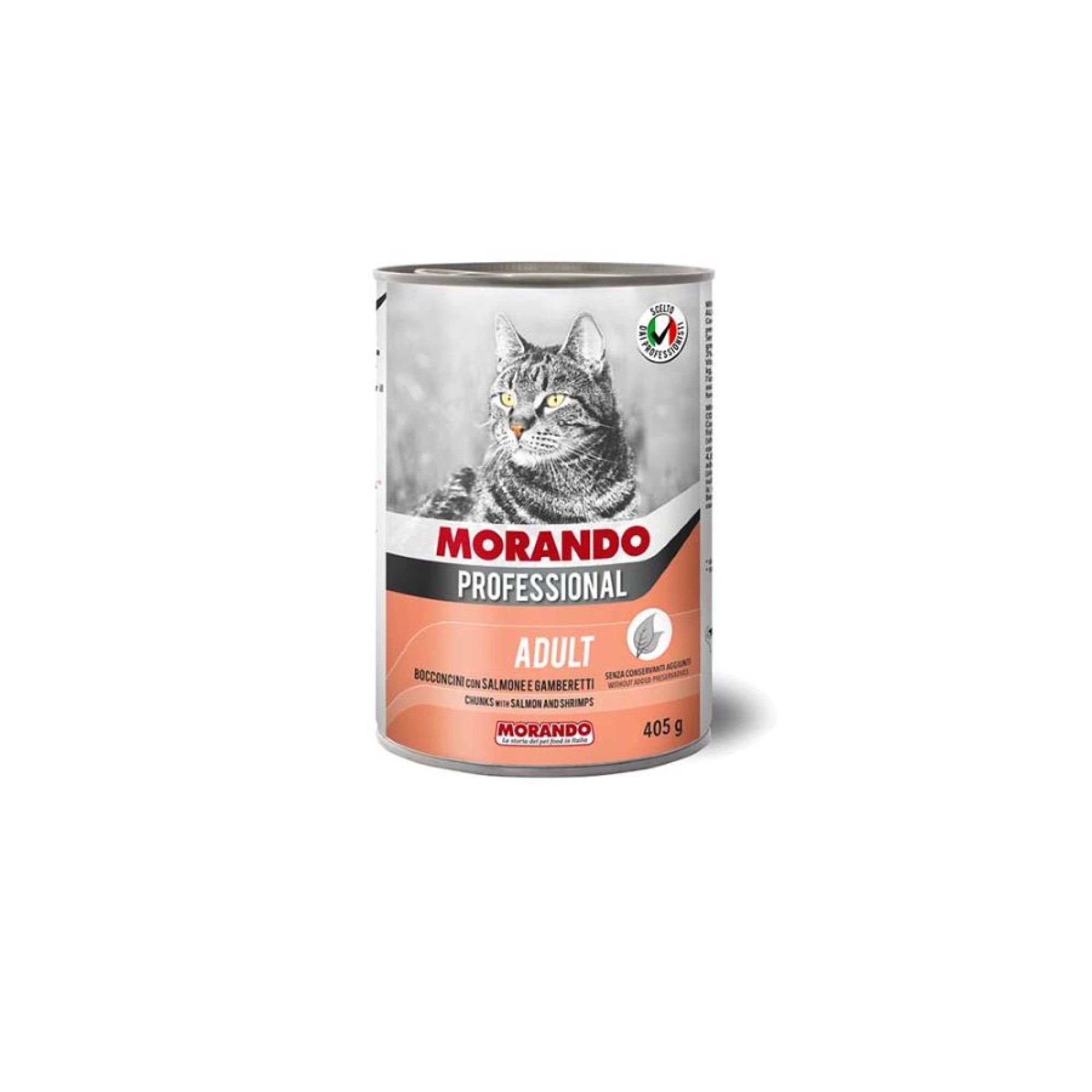 MORANDO PROFESSIONAL ADULT CAT WET FOOD ΣΟΛΟΜΟΣ ΚΑΙ ΓΑΡΙΔΕΣ ΚΟΜΜΑΤΑΚΙΑ 405g