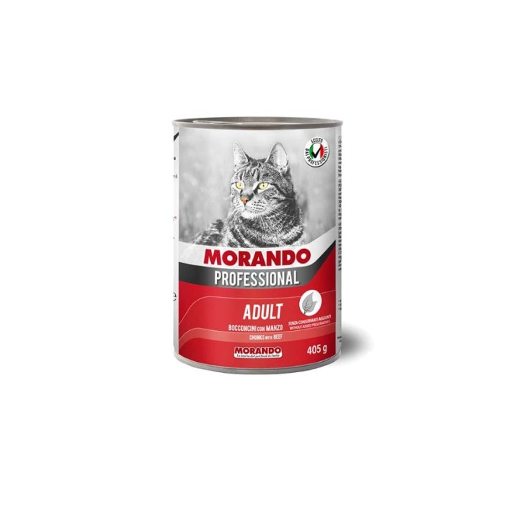 MORANDO PROFESSIONAL ADULT CAT WET FOOD ΒΟΔΙΝΟ ΚΟΜΜΑΤΑΚΙΑ 405gr