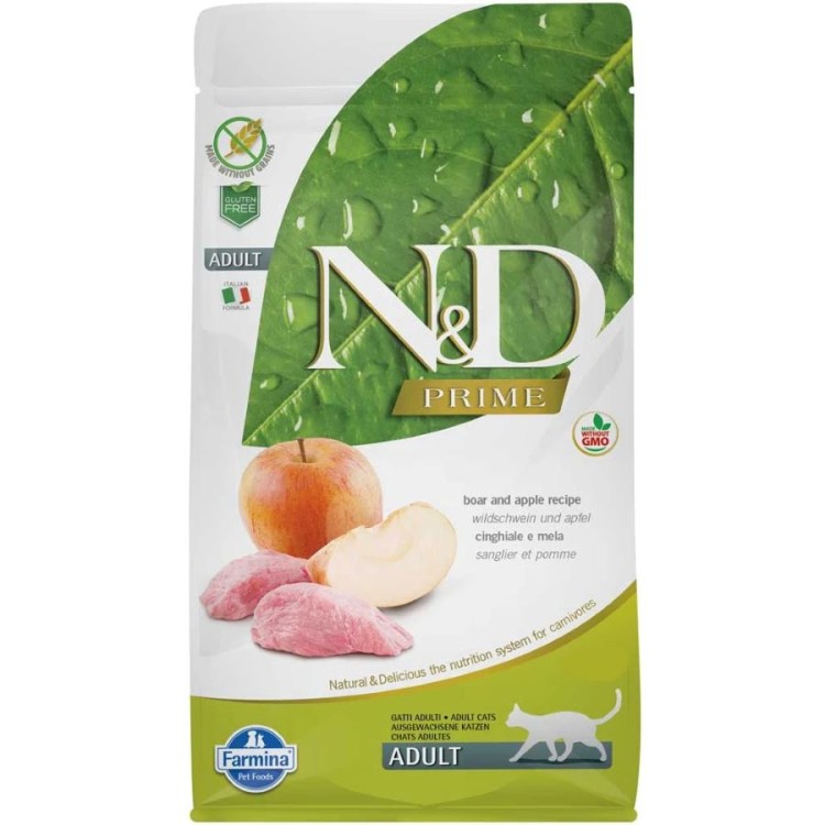 ND PRIME GRAIN FREE WILD BOAR AND APPLE ADULT CAT 1.5kg