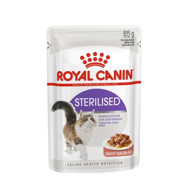 ROYAL CANIN ADULT CAT STERILISED THIN SLICES IN GRAVY POUCH 85gr