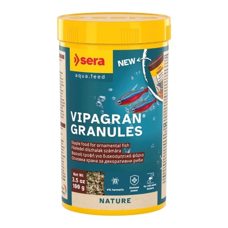 SERA VIPAGRAN GRANULES ΒΑΣΙΚΗ ΤΡΟΦΗ ΤΡΟΠΙΚΩΝ ΨΑΡΙΩΝ 250ml 100gr