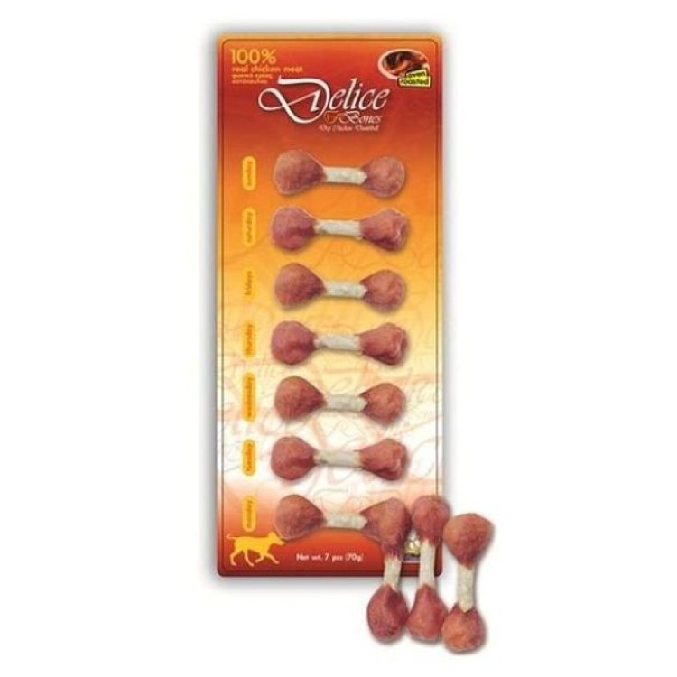 PET CAMELOT DELICE DRY CHICKEN DUMBBELLME 100% ΦΥΣΙΚΟ ΚΡΕΑΣ 7pcs 70gr PET CAMELOT DELICE DRY CHICKEN DUMBBELLME 100% ΦΥΣΙΚΟ ΚΡΕΑΣ 7pcs 70gr