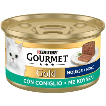 PURINA GOURMET GOLD ADULT CAT WET FOOD MOUSSE ΚΟΥΝΕΛΙ 85gr
