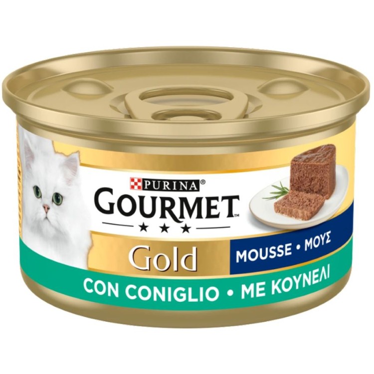 PURINA GOURMET GOLD ADULT CAT WET FOOD MOUSSE ΚΟΥΝΕΛΙ 85gr