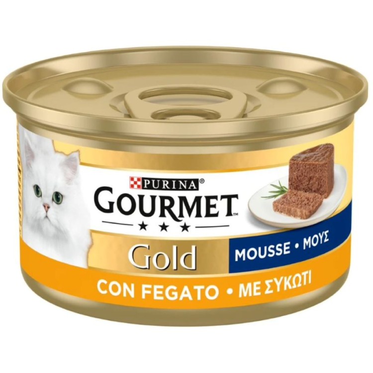 PURINA GOURMET GOLD ADULT CAT WET FOOD MOUSSE ΜΕ ΣΥΚΩΤΙ 85 gr