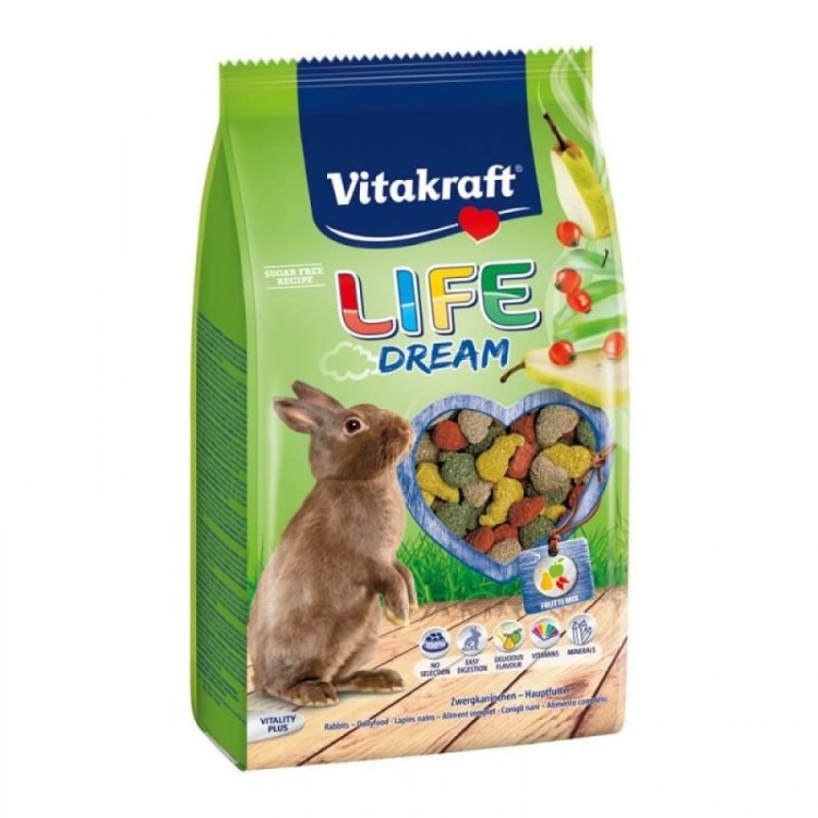 VITAKRAFT LIFE DREAM PREMIUM ΒΑΣΙΚΗ ΤΡΟΦΗ ΓΙΑ ΚΟΥΝΕΛΙΑ 600gr