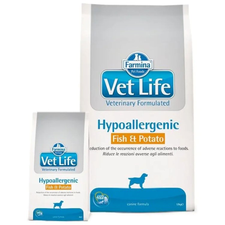 VET LIFE HYPOALLERGENIC FISH AND POTATO CANINE 12kg VET LIFE HYPOALLERGENIC FISH AND POTATO CANINE 12kg