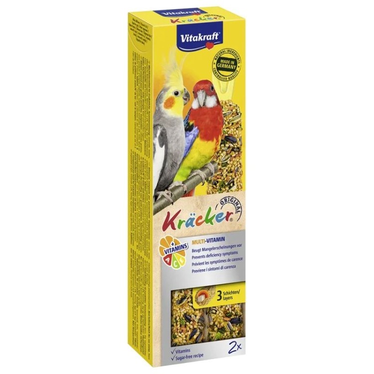 VITAKRAFT KRACKER DUO ΜΙΧ ΓΙΑ ΜΕΣΣΑΙΟΥΣ ΠΑΠΑΓΑΛΟΥΣ MULTIVITAMIN 2pcs 180gr