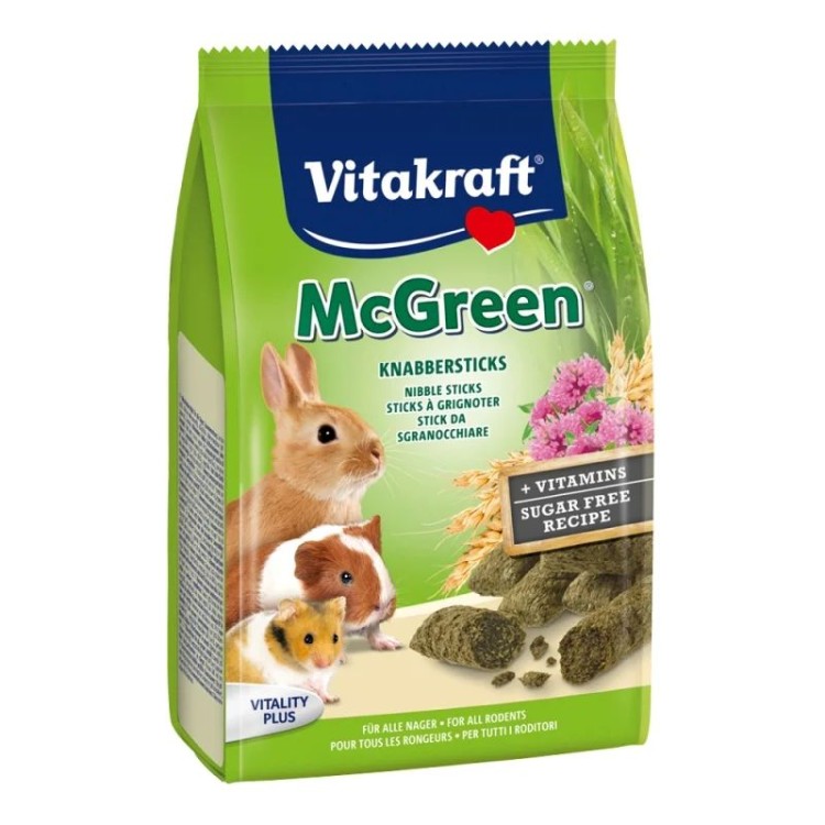 VITAKRAFT MC GREEN STICKS ΓΙΑ ΤΡΩΚΤΙΚΑ ΜΕ ΘΡΕΠΤΙΚΟ ΧΟΡΤΟ 50gr