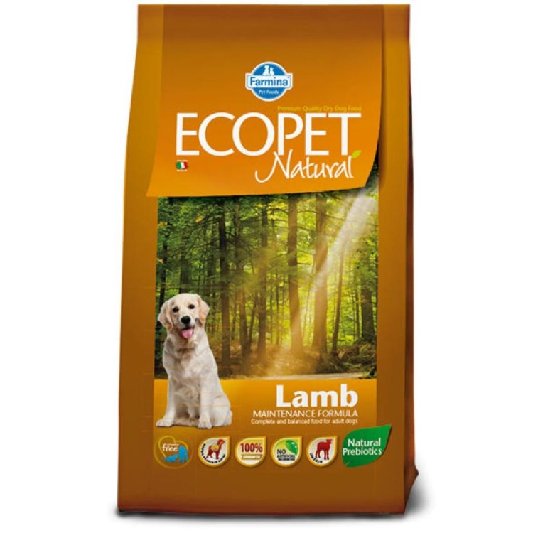 FARMINA ECOPET NATURAL ADULT MEDIUM DOG ΑΡΝΙ 12kg ΚΑΙ 2kg