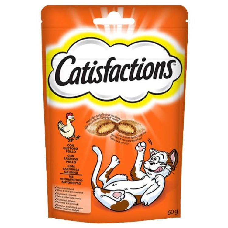 CATISFACTIONS SNACKS ΛΙΧΟΥΔΙΕΣ ΓΑΤΑΣ ΜΕ ΚΟΤΟΠΟΥΛΟ 60gr