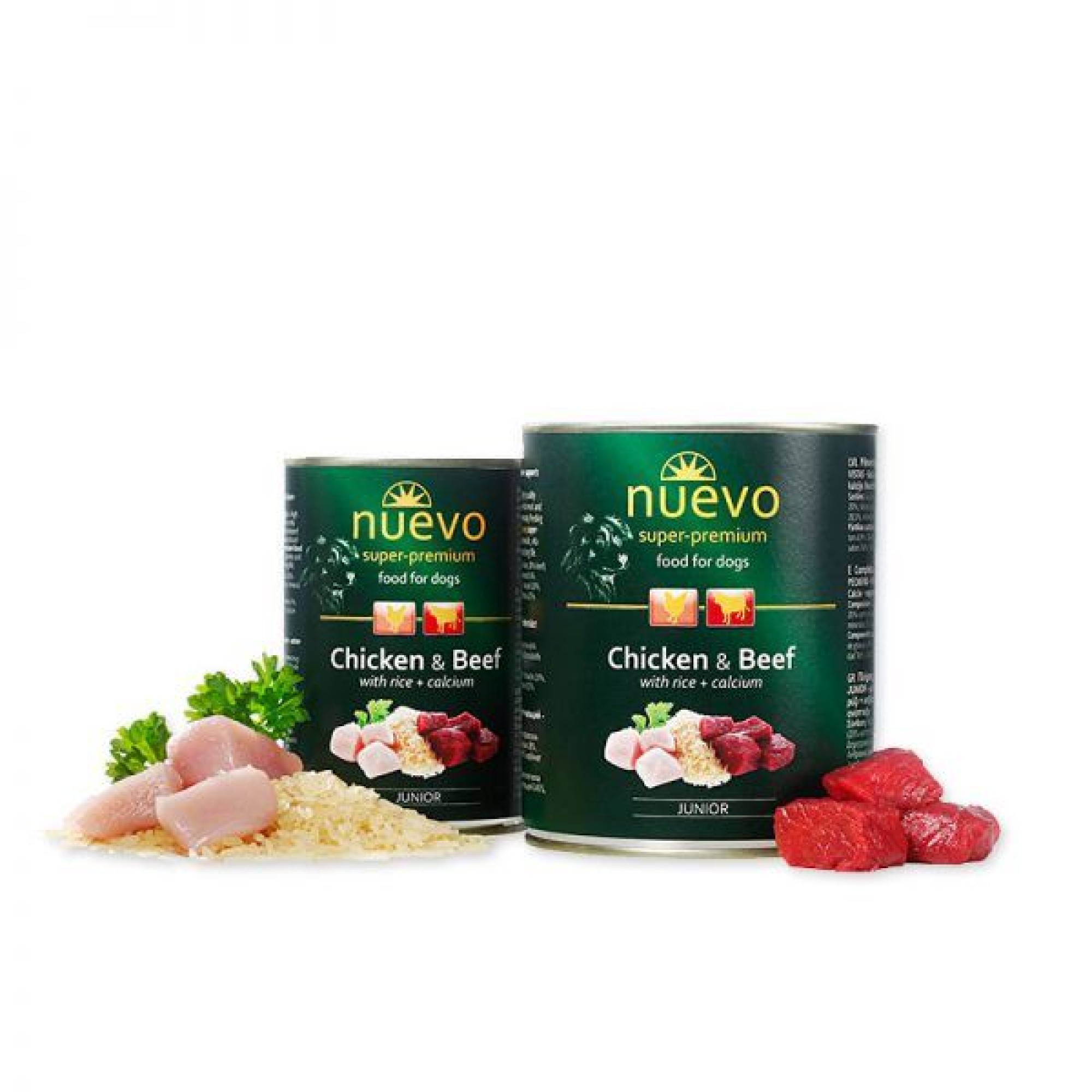 NUEVO SUPER PREMIUM JUNIOR DOG WET FOOD ΜΟΣΧΑΡΙ ΚΟΤΟΠΟΥΛΟ ΡΥΖΙ ΚΑΙ ΑΣΒΕΣΤΙΟ 400gr