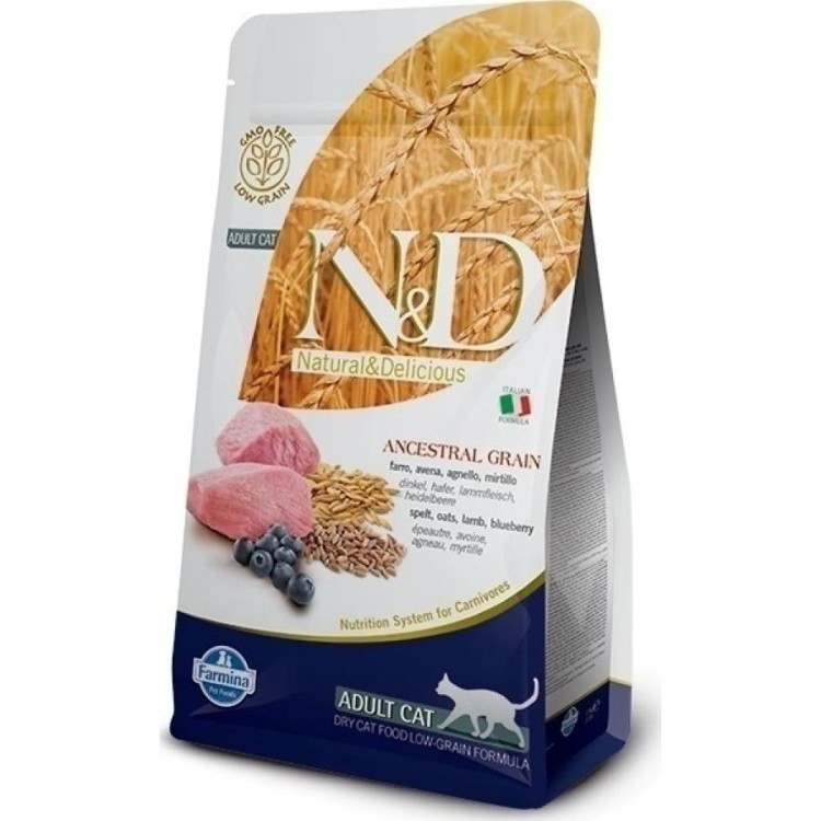 ND LOW GRAIN ADULT CAT LAMB AND BLUEBERRY 5kg