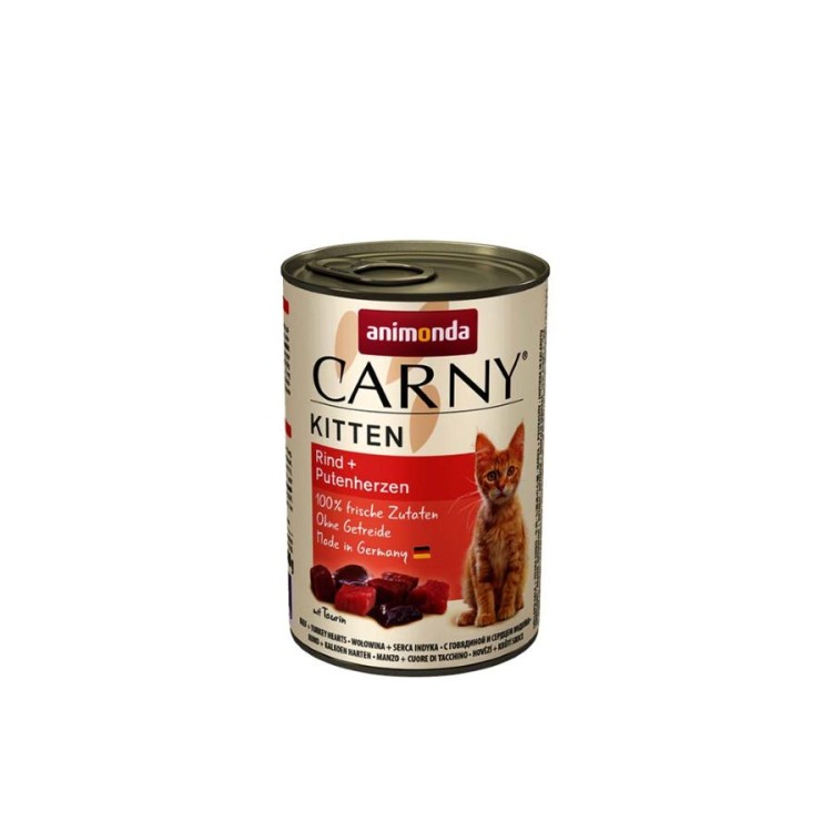 ANIMONDA CARNY GRAIN FREE KITTEN CAT WET FOOD ΒΟΔΙΝΟ ΚΑΙ ΚΑΡΔΙΑ ΓΑΛΟΠΟΥΛΑΣ 400gr
