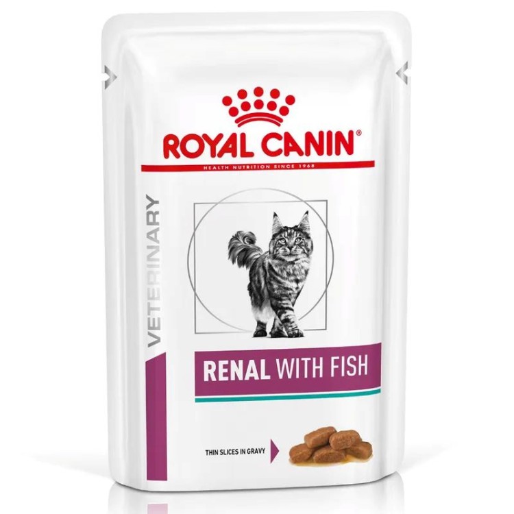 ROYAL CANIN VETERINARY DIET ADULT CAT RENAL FISH THIN SLICES IN GRAVY POUCH 85g