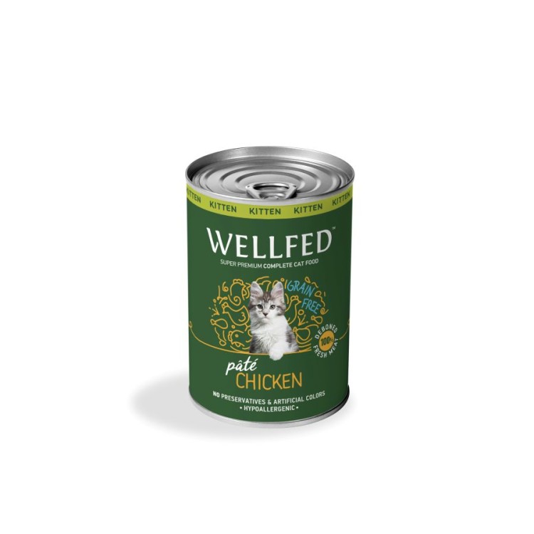 WELLFED GRAIN FREE KITTEN CAT WET FOOD PATE ΚΟΤΟΠΟΥΛΟ 400gr