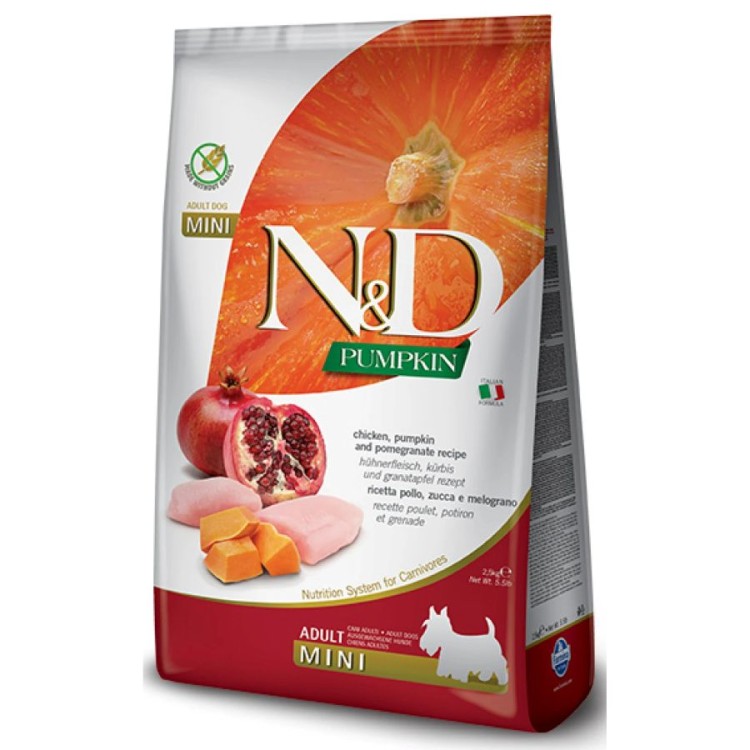 ND GRAIN FREE PUMPKIN CHICKEN AND POMEGRANATE ADULT MINI 2.5kg