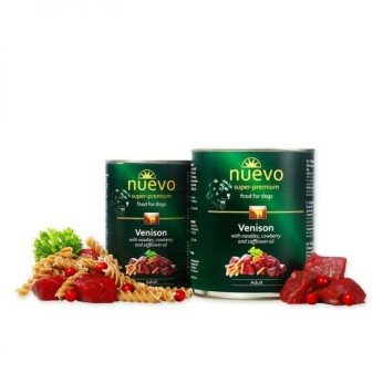 NUEVO SUPER PREMIUM ADULT DOG WET FOOD ΕΛΑΦΙ ΝΟΥΝΤΛΣ ΚΑΙ ΜΥΡΤΙΛΑ 800gr