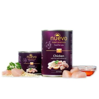 NUEVO SUPER PREMIUM KITTEN CAT WET FOOD ΚΟΤΟΠΟΥΛΟ ΡΥΖΙ ΚΑΙ ΛΑΔΙ ΣΟΛΟΜΟΥ 400gr