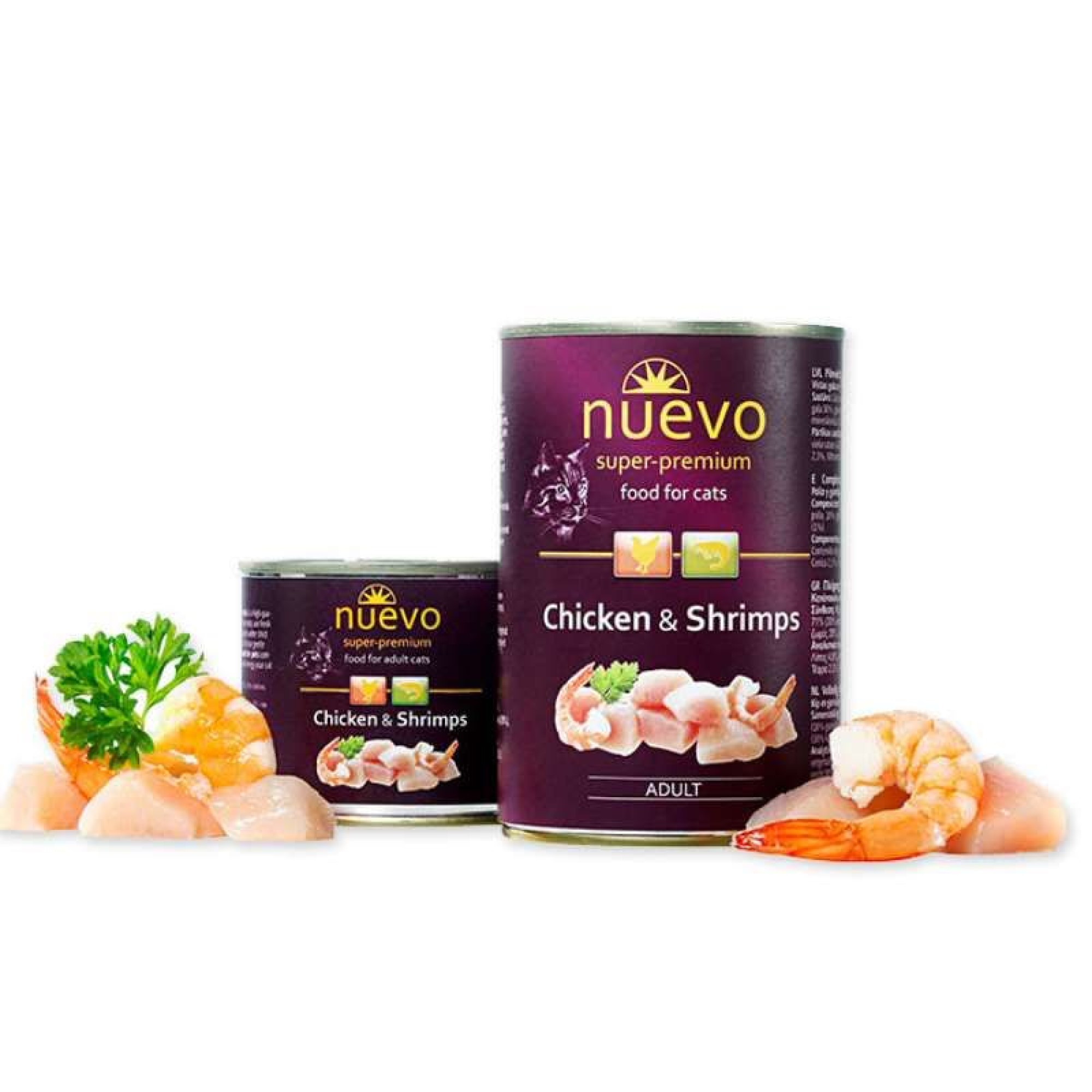 NUEVO SUPER PREMIUM ADULT CAT WET FOOD ΚΟΤΟΠΟΥΛΟ KAI ΓΑΡΙΔΑ 400gr