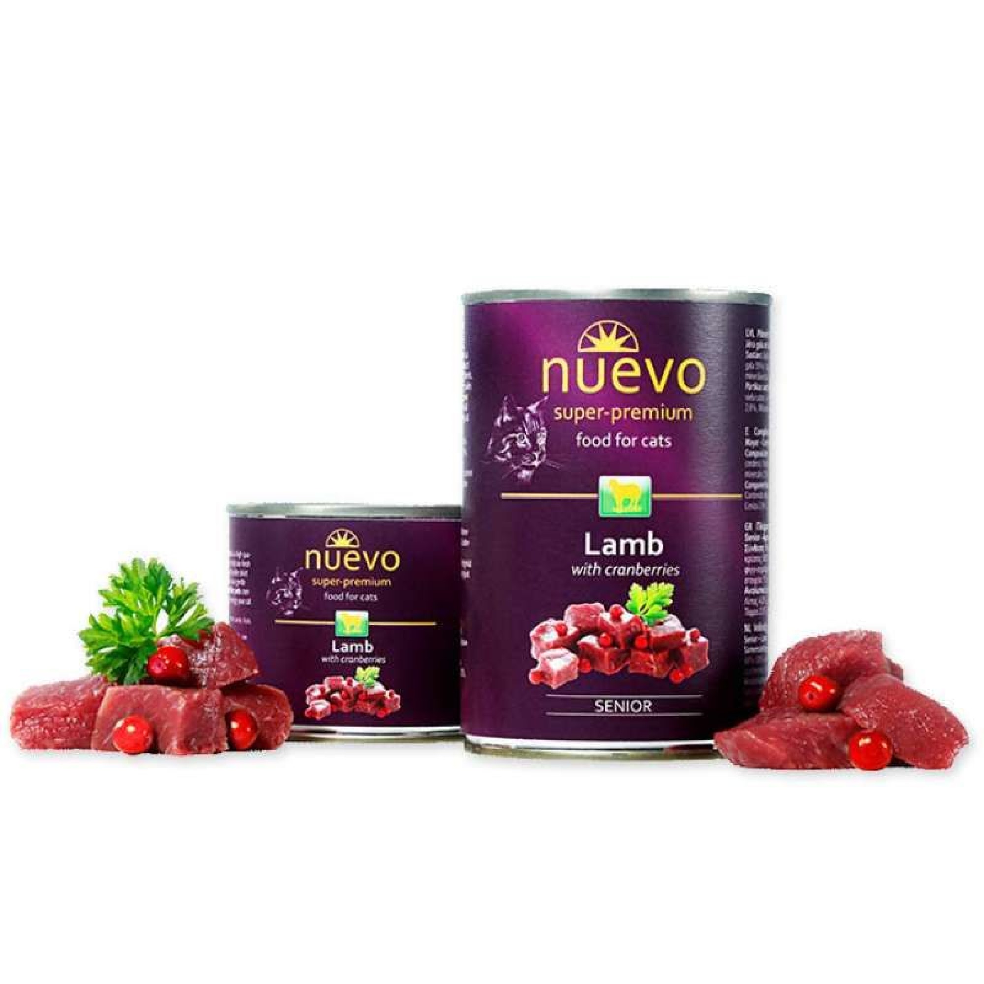 NUEVO SUPER PREMIUM SENIOR CAT WET FOOD ΑΡΝΙ ΚΑΙ ΜΥΡΤΙΛΑ 400gr