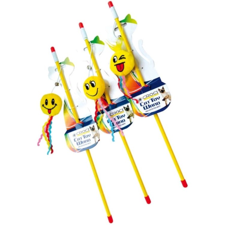 CROCI CAT TOY STICK SMILE MIX 46cm