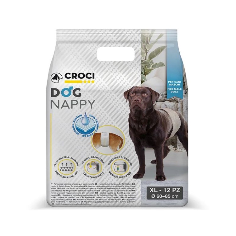 CROCI NAPPY MALE WRAP ΦΑΣΑ ΑΡΣΕΝΙΚΟΥ ΣΚΥΛΟΥ XLARGE 60-85cm 12pcs