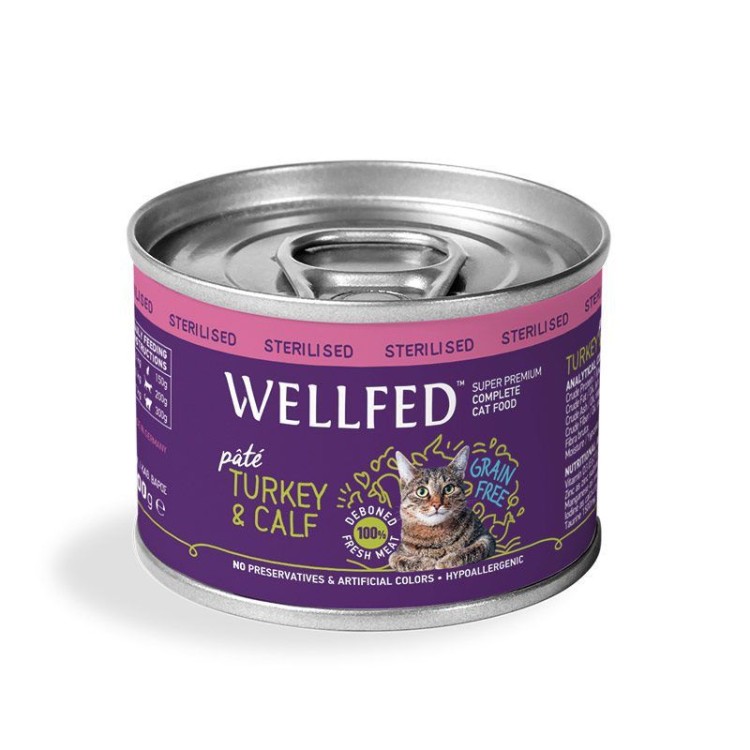 WELLFED STERILISED ADULT CAT WET FOOD PATE ΓΑΛΟΠΟΥΛA ΚΑΙ ΜΟΣΧΑΡΙ 200gr WELLFED STERILISED ADULT CAT WET FOOD PATE ΓΑΛΟΠΟΥΛA ΚΑΙ ΜΟΣΧΑΡΙ 200gr