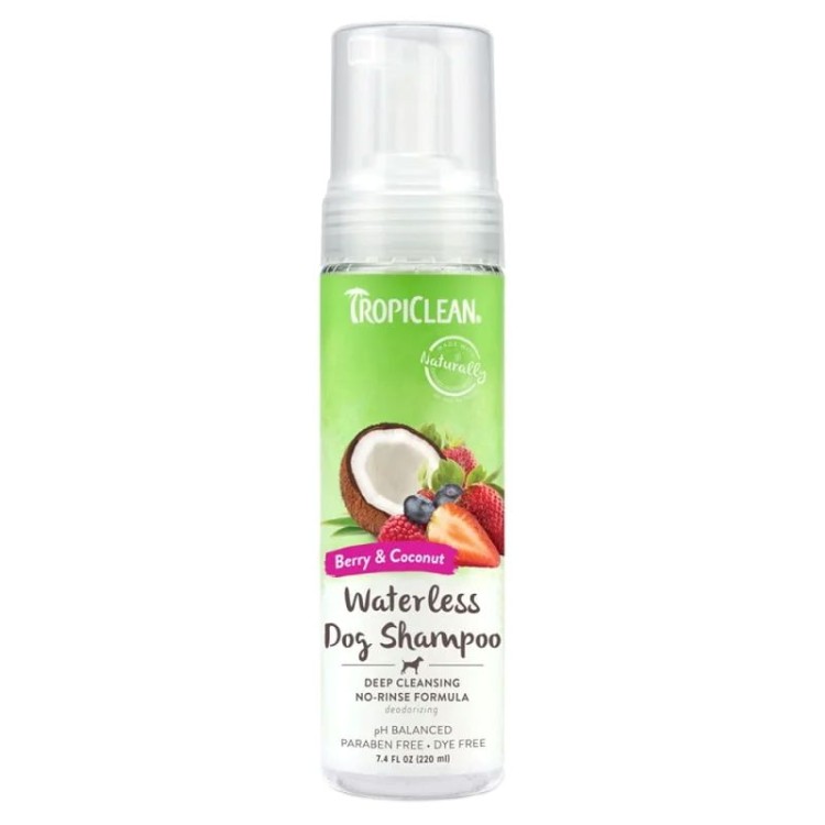 TROPICLEAN WATERLESS DEEP CLEANING SHAMPOO BERRY AND COCONUT FOR DOGS 220ml TROPICLEAN WATERLESS DEEP CLEANING SHAMPOO BERRY AND COCONUT FOR DOGS 220ml