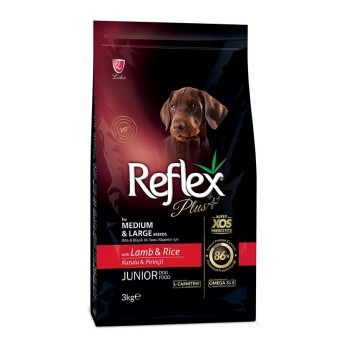 REFLEX PLUS JUNIOR MEDIUM LARGE ΑΡΝΙ ΚΑΙ ΡΥΖΙ 3kg
