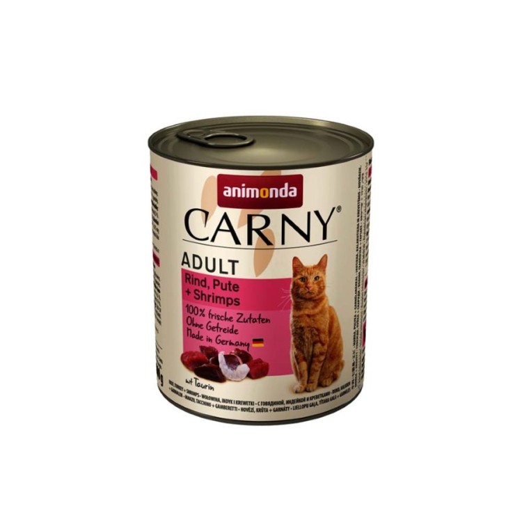 ANIMONDA CARNY GRAIN FREE ADULT CAT WET FOOD ΒΟΔΙΝΟ ΓΑΛΟΠΟΥΛΑ ΚΑΙ ΓΑΡΙΔΕΣ 800gr