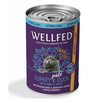 WELLFED STERILISED HAIRBALL CARE ADULT CAT WET FOOD PATE ΓΑΛΟΠΟYΛΑ KAI ΠΑΠΙΑ 400gr WELLFED STERILISED HAIRBALL CARE ADULT CAT WET FOOD PATE ΓΑΛΟΠΟYΛΑ KAI ΠΑΠΙΑ 400gr