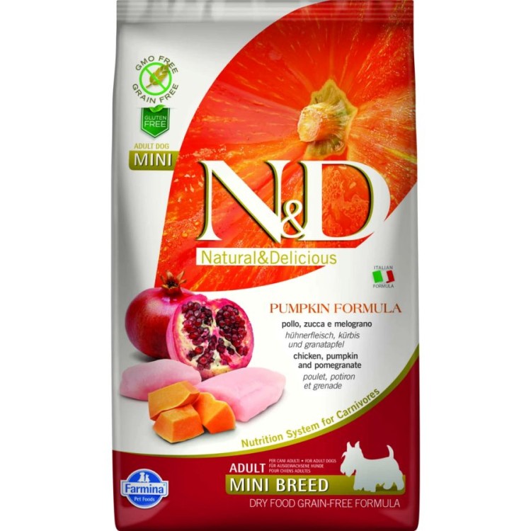 ND GRAIN FREE PUMPKIN CHICKEN AND POMEGRANATE ADULT MINI 7kg