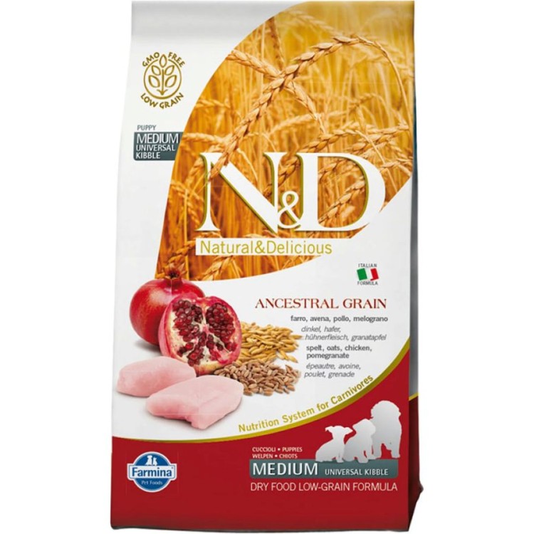 ND LOW GRAIN CHICKEN AND POMEGRANATE PUPPY MEDIUM MAXI 2.5kg ND LOW GRAIN CHICKEN AND POMEGRANATE PUPPY MEDIUM MAXI 2.5kg