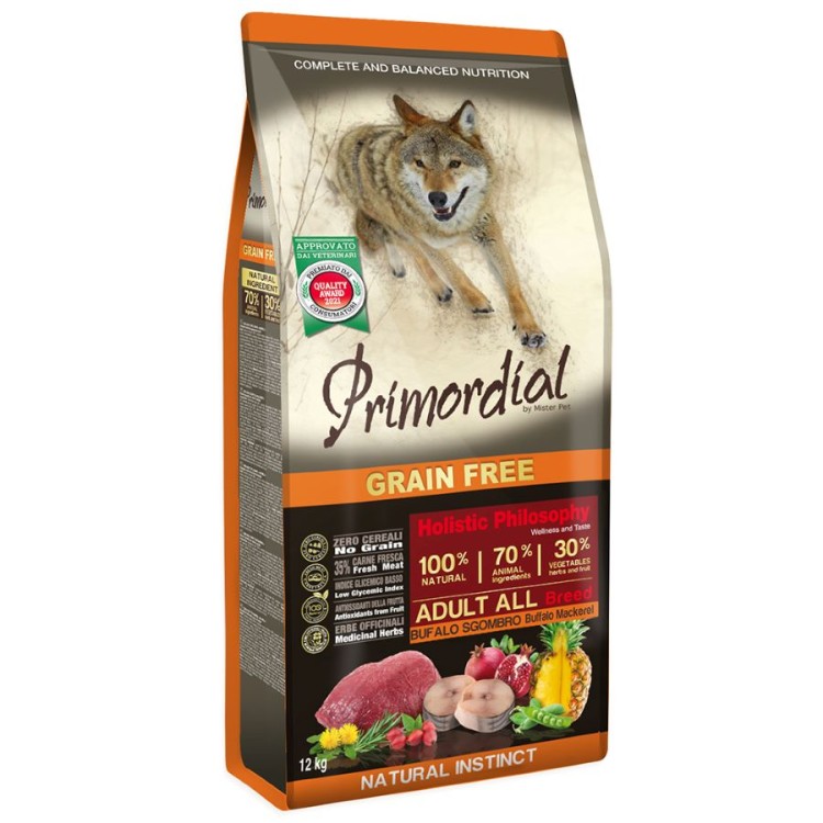 PRIMORDIAL GRAIN FREE HOLLISTIC ADULT DOG ALL BREEDS ΒΟΥΒΑΛΙ ΣΚΟΥΜΠΡΙ 12kg