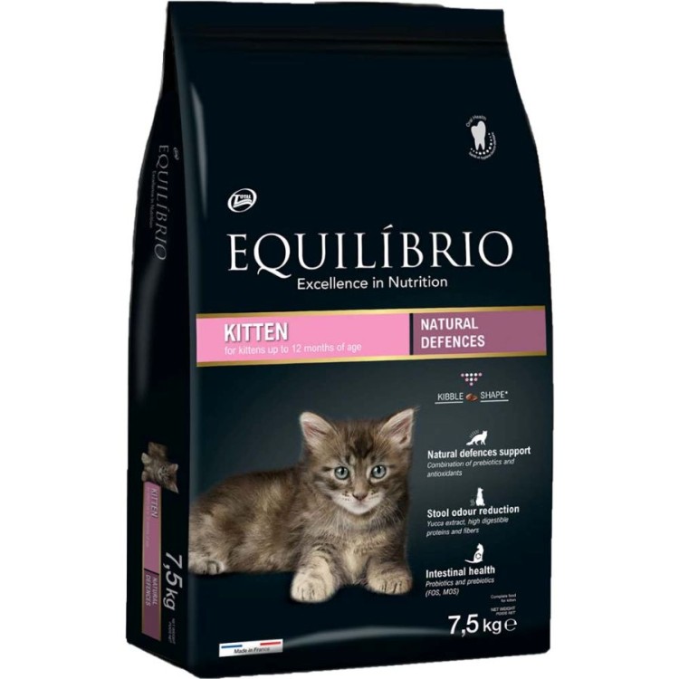 EQUILIBRIO KITTEN CAT NATURAL DEFENCES 7.5kg
