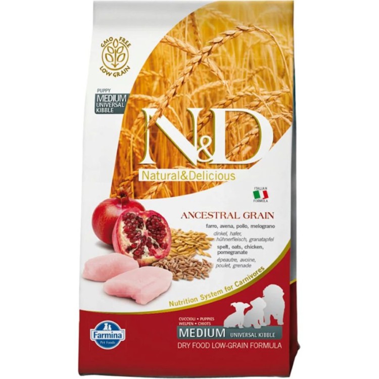 ND LOW GRAIN CHICKEN AND POMEGRANATE PUPPY MEDIUM MAXI 12kg ND LOW GRAIN CHICKEN AND POMEGRANATE PUPPY MEDIUM MAXI 12kg