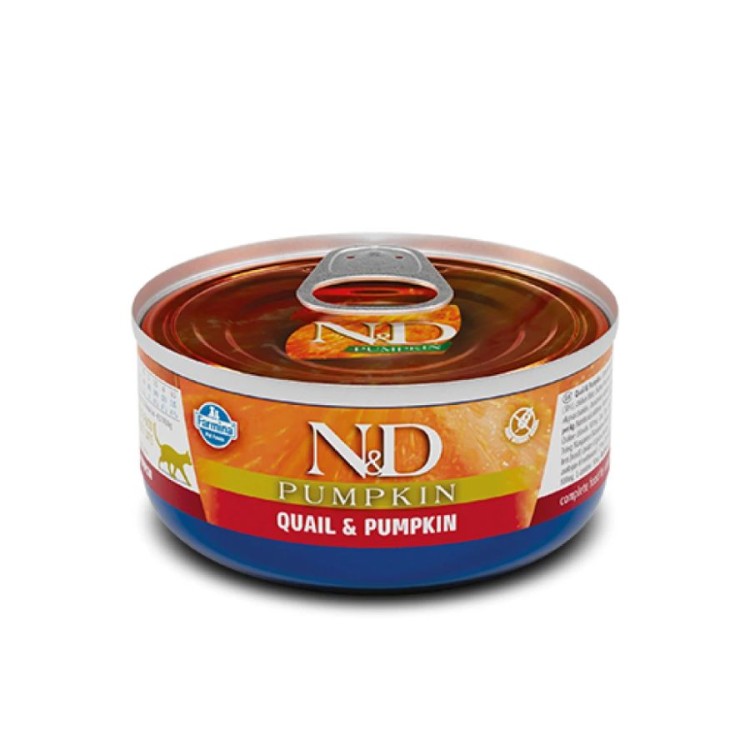 ND PUMPKIN ADULT CAT WET FOOD ΚΟΛΟΚΥΘΑ ΚΑΙ ΟΡΤΥΚΙ 70gr