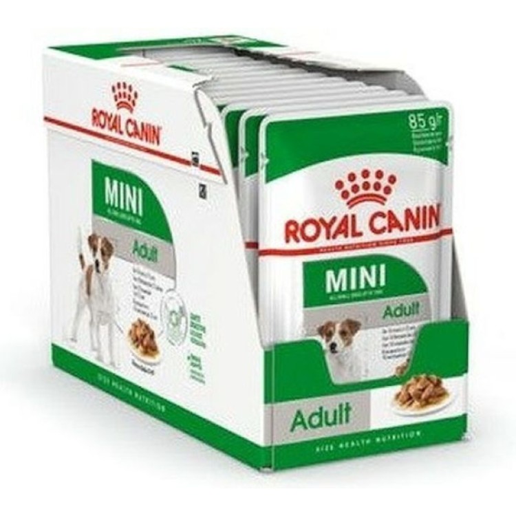 ROYAL CANIN ADULT DOG MINI MORSELS IN GRAVY POUCH 12x85gr ROYAL CANIN ADULT DOG MINI MORSELS IN GRAVY POUCH 12x85gr