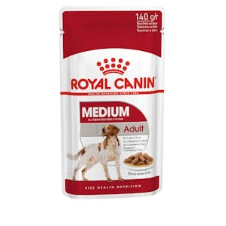 ROYAL CANIN MEDIUM ADULT DOG CHUNKS IN GRAVY POUCH 140gr ROYAL CANIN MEDIUM ADULT DOG CHUNKS IN GRAVY POUCH 140gr