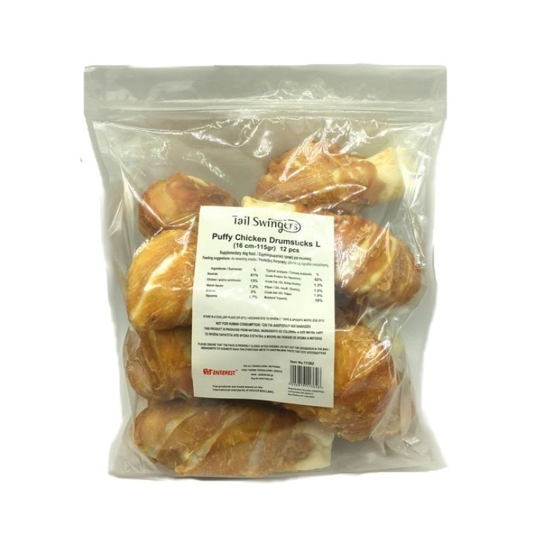 TAILSWINGERS PUFFY CHICKEN DRUMSTICKS LARGE 16cm 115gr 12pcs