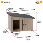 FERPLAST ARGO 80 ΞΥΛΙΝΟ ΣΠΙΤΑΚΙ ΣΚΥΛΟΥ 95.5x62.5x67cm