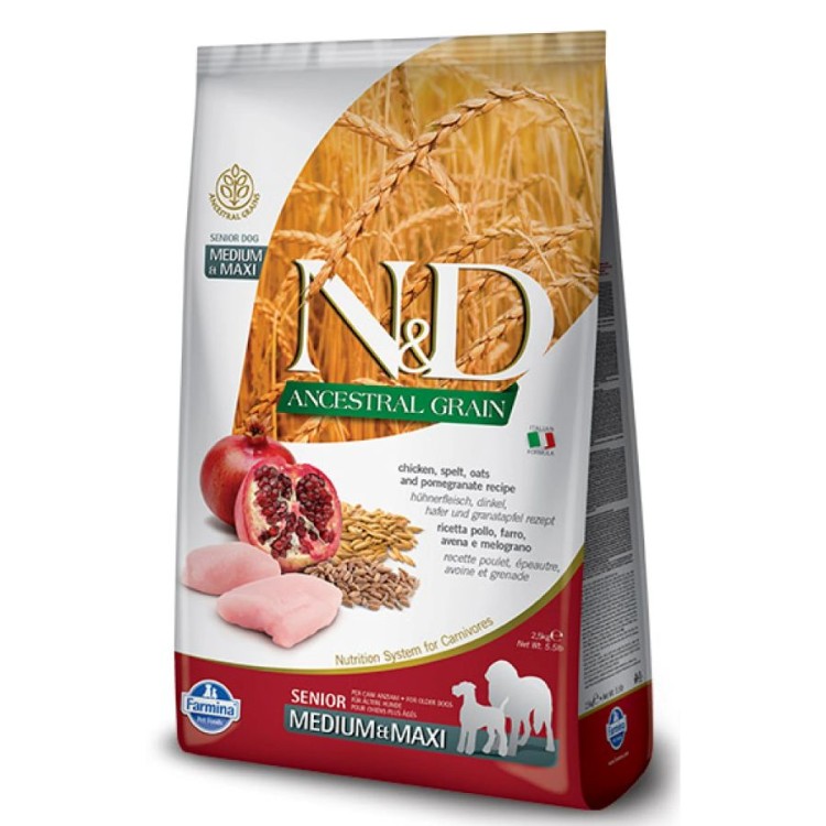 ND LOW GRAIN CHICKEN AND POMEGRANATE SENIOR MEDIUM MAXI 2.5kg ND LOW GRAIN CHICKEN AND POMEGRANATE SENIOR MEDIUM MAXI 2.5kg