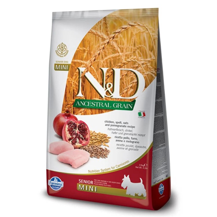 ND LOW GRAIN CHICKEN AND POMEGRANATE SENIOR MINI 2.5kg