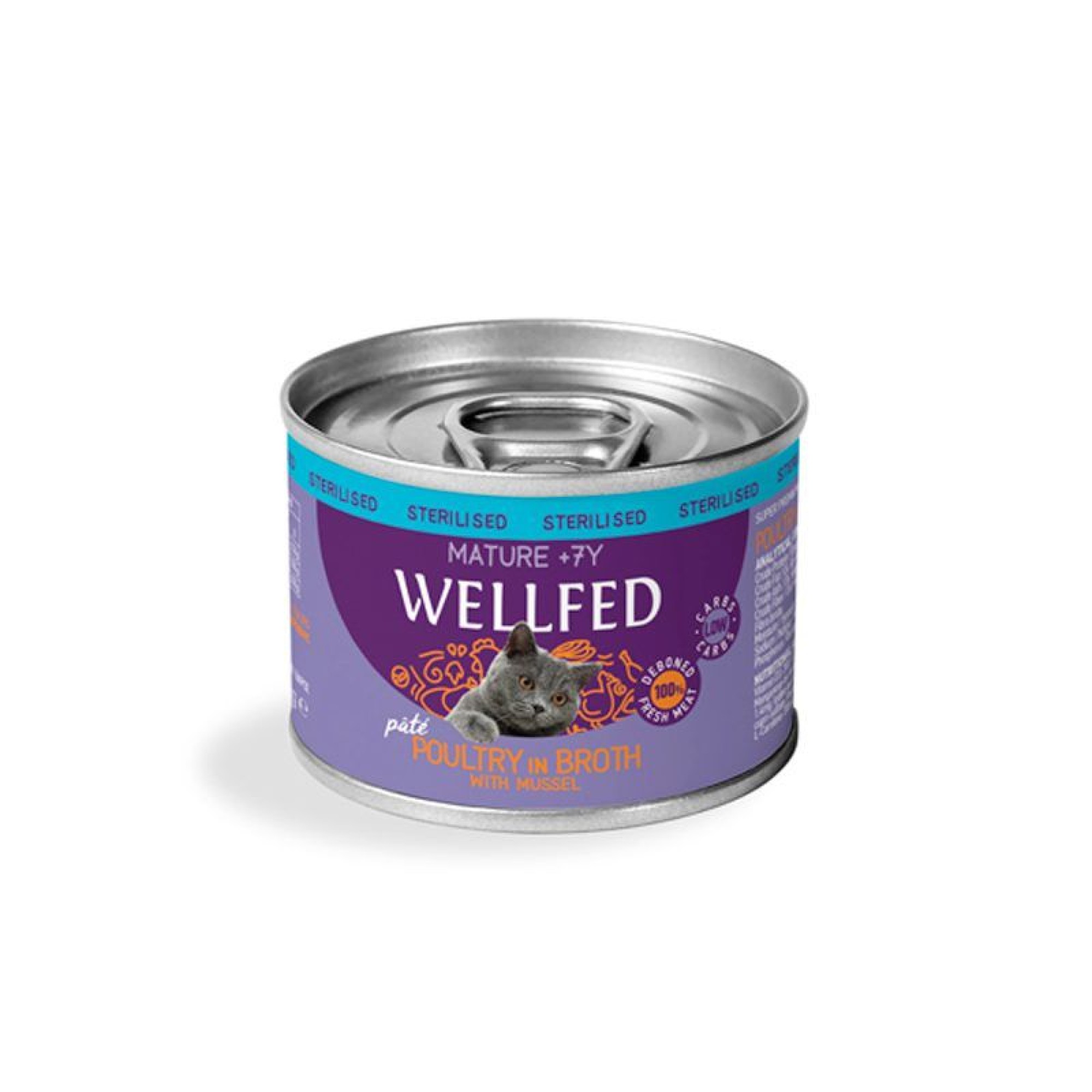 WELLFED STERILISED MATURE CAT 7PLUS WET FOOD PATE ΠΟΥΛΕΡΙΚΑ ΣΕ ΖΩΜΟ ΚΑΙ ΜΥΔΙΑ 200gr