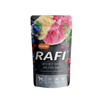RAFI ADULT DOG WET FOOD ΕΝΤΟΣΘΙΑ ΒΟΔΙΝΟΥ ΧΟΙΡΙΝΟ BLUEBERRY AND CRANBERRY ΠΑΤΕ ΦΑΚΕΛΑΚΙ 500gr