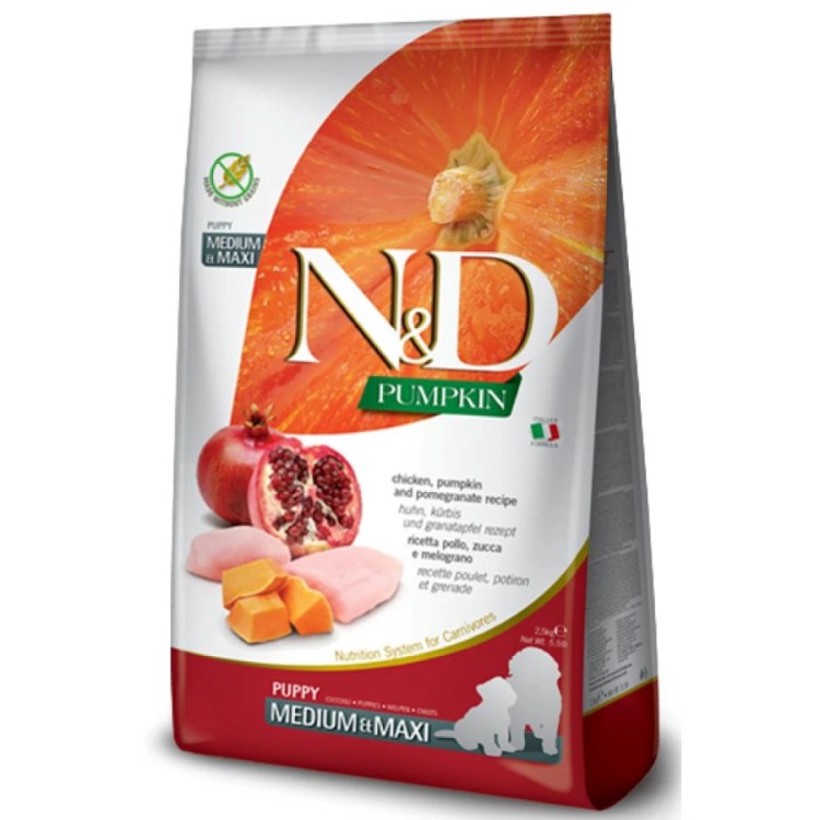ND GRAIN FREE PUMPKIN CHICKEN AND POMEGRANATE PUPPY MEDIUM MAXI 12kg ND GRAIN FREE PUMPKIN CHICKEN AND POMEGRANATE PUPPY MEDIUM MAXI 12kg