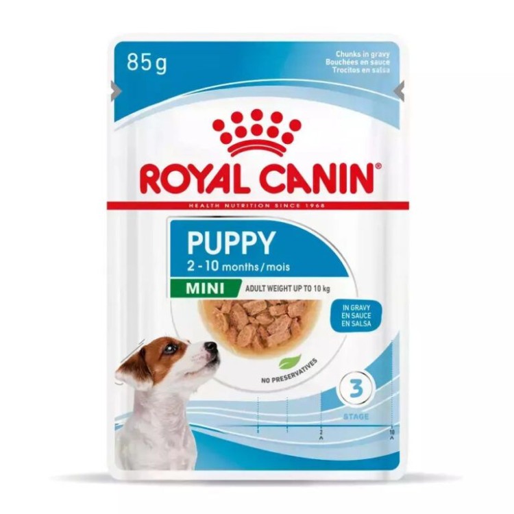 ROYAL CANIN PUPPY DOG MINI CHUNKS IN GRAVY POUCH 85gr ROYAL CANIN PUPPY DOG MINI CHUNKS IN GRAVY POUCH 85gr